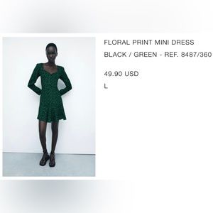 NWT Floral print mini dress-ZARA